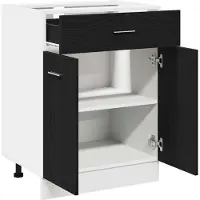 vidaXL Hangkast Zwart Eiken 60 x 46 x 81,5 cm Bewerkt hout