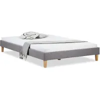 Homestyle4u Tweepersoonsbed - 140x200 cm - Gestoffeerd bed - Grijs