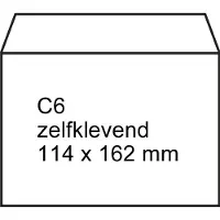 White Label Dienstenvelop wit 114 x 162 mm - C6 zelfklevend (500 stuks)