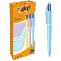 BIC 4 Colours 517320 Balpen Kleurenassortiment 1 mm Medium Balpen Navulbaar 12 Stuks