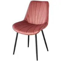 Lizzely Garden & Living SET DEAL 4 STUKS: Eetkamerstoel roze velvet Tessa eetstoel zetel