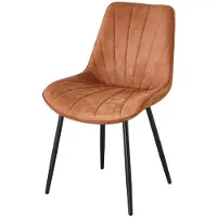 Lizzely Garden & Living SET DEAL 4 STUKS: Eetkamerstoel cognac microvezel Tessa eetstoel zetel