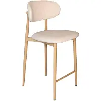 Lizzely Garden & Living SET DEAL: 2 stuks Barkruk Japandi beige Reika lichtbruin minimalistische barstoel japanse stijl