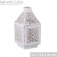 Natural Living "" LANTAARN KENITRA WIT 13 x 13,5 x H26CM