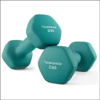 Songmics Dumbbell Set 2x3 kg - Korte Hexagon Dumbbells met Neopreen Coating - Donkergroen