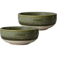 ERNST Kom Pak Van 2 ⌀ 11 Cm Groen / Natuur - Serveerkommen Steengoed Green - 446781