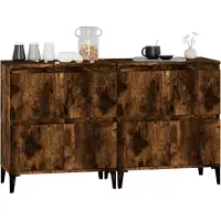 vidaXL Dressoirs 2 st 60x35x70 cm bewerkt hout gerookt eikenkleurig