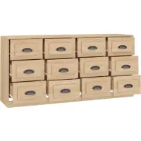 vidaXL Dressoirs 2 st bewerkt hout sonoma eikenkleurig