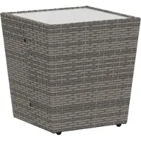 vidaXL Tuinset bistro, 3 stuks, grijs, polyrotan