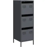 vidaXL Hoge kast 39x35x103,5 cm staal antracietkleurig