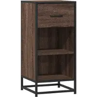 vidaXL Dressoir 35,5x35x76 cm bewerkt hout en metaal bruin eikenkleur