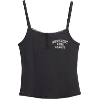 Superdry Athletic Essentials Camitop met Knopen en Print Donkergrijs Grootte: 40