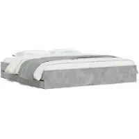 vidaXL Bedframe met lades bewerkt hout betongrijs 160x200 cm