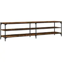 vidaXL Tv-meubel 200x30x50 cm bewerkt hout metaal gerookt eikenkleurig
