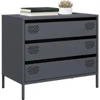 vidaXL Dressoir 68x39x58,5 cm koudgewalst staal antracietkleurig