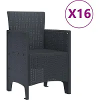 vidaXL Tuin eettafelset met kussens 17 st Wit PP