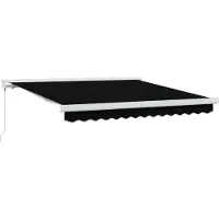 vidaXL Uitschuifbare luifel Zwart 350 x 250 cm Canvas en Aluminium