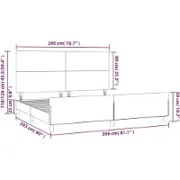 vidaXL Bedframe met hoofdbord kunstleer crèmekleurig 200x200 cm