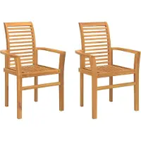 vidaXL Eetkamerstoel 2 st Massief Teakhout Bruin 62 x 55 x 94 cm