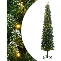 vidaXL Kunstkerstboom smal met 300 LED's 210 cm