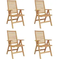 vidaXL Stoel 4 pcs Bruin 64.5 x 52 x 108 cm Massief Teakhout