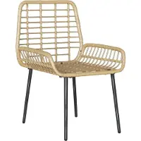 vidaXL Tuin Eettafel Set 3 st Bruin en Crème poly rattan