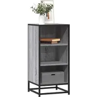 vidaXL Dressoir 35,5x35x76 cm bewerkt hout en metaal grijs sonoma