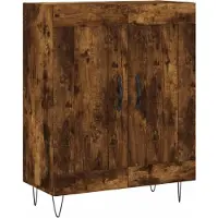 vidaXL Hoge kast 69,5x34x180 cm bewerkt hout gerookt eikenkleurig