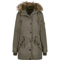 Brandit Winterparka 'Emma' karamel / olijfgroen