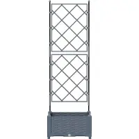 vidaXL Plantenbak Lichtgrijs 40 x 40 x 125,5 cm PP