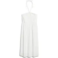 Superdry Midi-strandjurk met Smokwerk Wit Grootte: 44