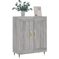 vidaXL Dressoir 69,5x34x90 cm bewerkt hout grijs sonoma eikenkleurig