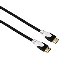 Hama 56586 High speed HDMI-kabel Ethernet, nylon, verguld, Zwart 1.5m