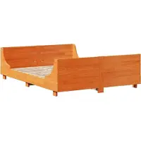 vidaXL Bed met boekenkast zonder matras hout wasbruin 140x190 cm