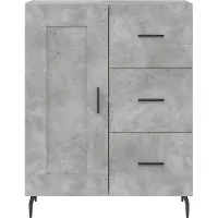 vidaXL Hoge kast 69,5x34x180 cm bewerkt hout betongrijs