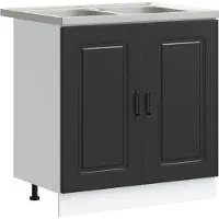 vidaXL Keuken Kast Kalmar Zwart 80 x 46 x 81,5 cm Bewerkt hout