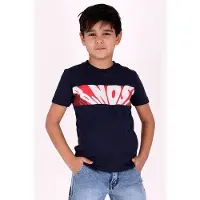 B.NOSY T-shirt donkerblauw Jongens Katoen Ronde hals Printopdruk - maat 98