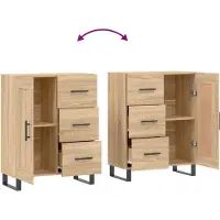 vidaXL Dressoir 69,5x34x90 cm bewerkt hout sonoma eikenkleurig