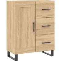vidaXL Hoge kast 69,5x34x180 cm bewerkt hout sonoma eikenkleurig
