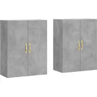 vidaXL Hangkasten 2 st 69,5x34x90 cm betongrijs