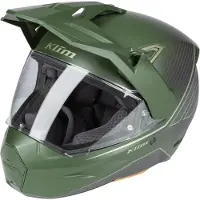 KLIM X1 Alpha Quanta, avonturenhelm ,Donkergroen/Lichtgroen/Carbon ,S