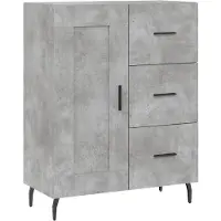 vidaXL Hoge kast 69,5x34x180 cm bewerkt hout betongrijs