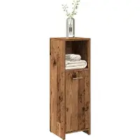 vidaXL Badkamerkast 30x30x95 cm bewerkt hout oud houtkleurig