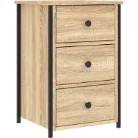 vidaXL Nachtkastjes 2 st 40x36x60 cm bewerkt hout sonoma eikenkleurig