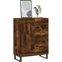 vidaXL Dressoir 69,5x34x90 cm bewerkt hout gerookt eikenkleurig