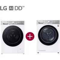LG Wasmachine F4WR9513S2W + 9kg Droger RH90V9AV2QR Wit - F4WR9513S2W.RH9AV2Q