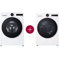 LG 9kg Wasmachine Wit + 9kg Warmtepompdroger Wit - F4WX859Y.RT90X8