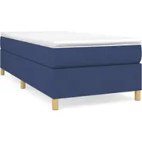 vidaXL Bedframe zonder matras 120x190 cm stof blauw