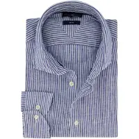 Tommy Hilfiger overhemd wit strepen linnen wide collar