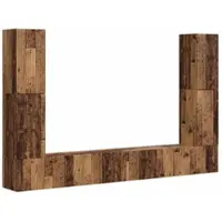 vidaXL Tv-meubelset 8 st Oud Hout Bewerkt hout
